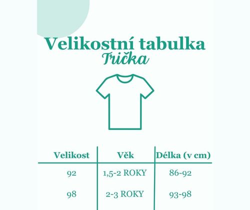 Velikostní tabulka-Trička